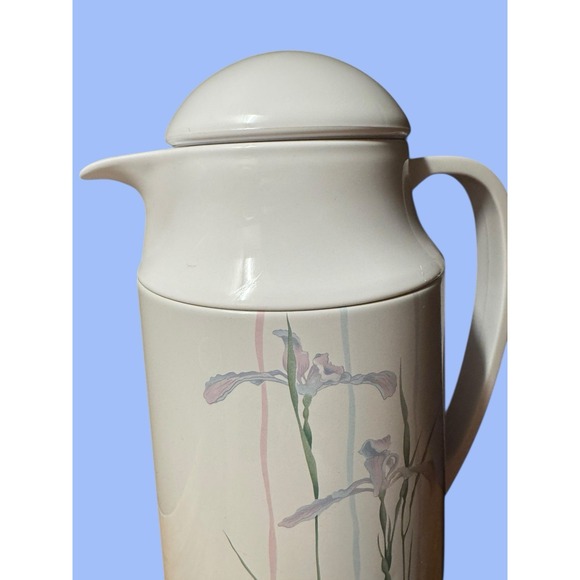 Vintage Corning Shadow Iris Thermique 1 Qt Carafe & Lid Plastic/Metal Coffee Tea - Picture 5 of 10